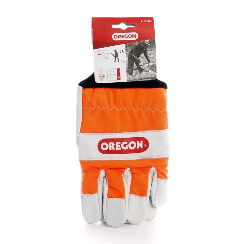 Oregon Chainsaw Left-Hand Protection Leather Gloves â€“ Extra Large (Size 11) (91305XL) - Image 2